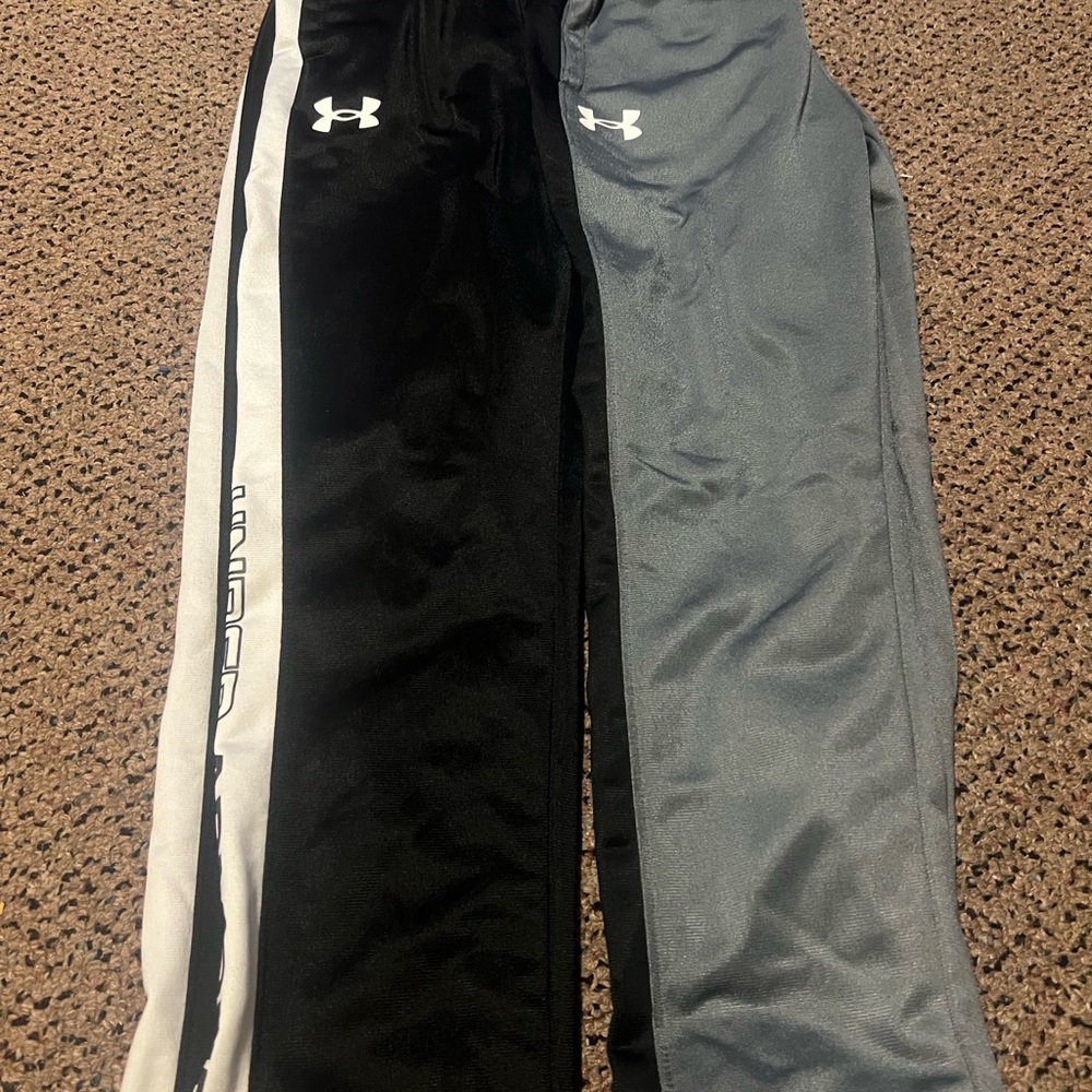 Under Armour Black and Gray Sweatpants with Stripe Detail